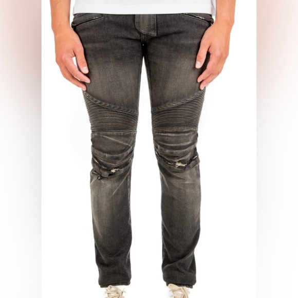 BALMAIN MENS BIKER STRETCH SZ 33 - Picture 2 of 9
